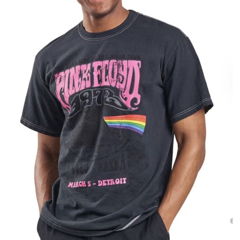 Pink Floyd T Shirt XL Gray The Dark Side of the‎ Moon Tour 1987 Distressed NEW